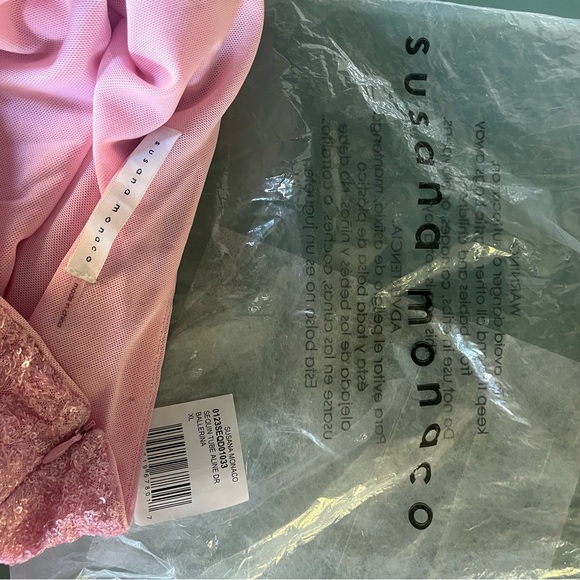 Susana Monaco Pink Sequin Tube Dress Size XL - Picture 6 of 9